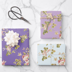 Feuille De Papier Cadeau Jolies roses grimpantes jardin floral 