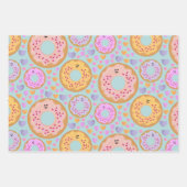 Feuille De Papier Cadeau Jolis donuts et cœurs pastel (Devant)