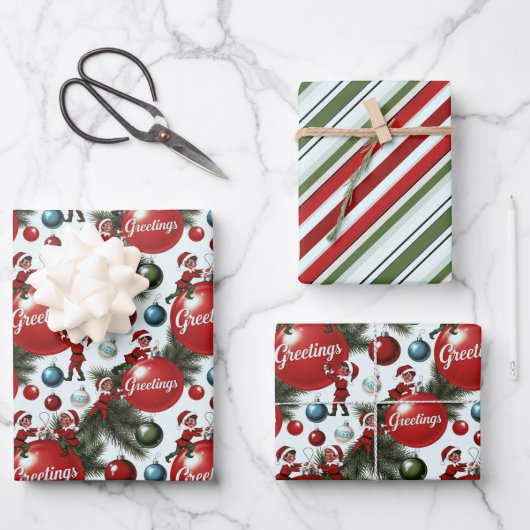 Feuille De Papier Cadeau Jolly Elf Jamboree (Recto)