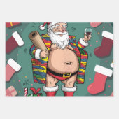 Feuille De Papier Cadeau Jolly Happy Père Noël (Devant 3)