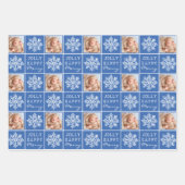 Feuille De Papier Cadeau Jolly Merry Snowflake Photo Noël (Devant 2)