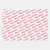 Feuille De Papier Cadeau Jolly Santa Claus et Bows Noël rouge et noir (Devant 3)