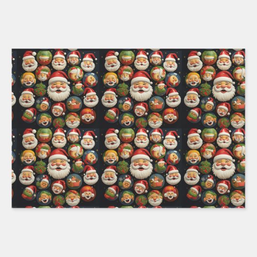 Feuille De Papier Cadeau Jolly Santa's wrapping paper (Devant)