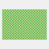Feuille De Papier Cadeau Jouer Lignes vertes, Zigzags & Shamrocks ensemble (Devant 2)
