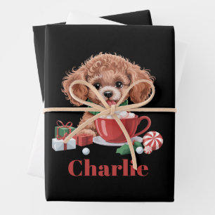 Feuille De Papier Cadeau Jouet Caniche Toy Personnalisé Noël Amoureux des C