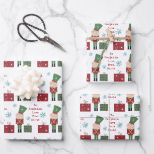 Feuille De Papier Cadeau Jouet Soldat Nom de l'enfant Amour Père Noël Noël