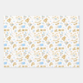 Feuille De Papier Cadeau Jouets bébé aquarelle Train Bunny Rabbit Baby (Devant 2)