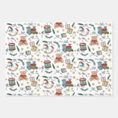 Feuille De Papier Cadeau Jouets nostalgiques classiques de Noël Toyland (Devant 3)