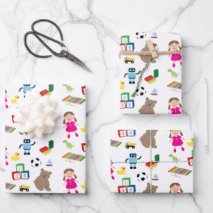 Feuille De Papier Cadeau Jouets pour enfants Motif