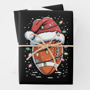 Feuille De Papier Cadeau Joueur de football américain de Noël Sports Santa