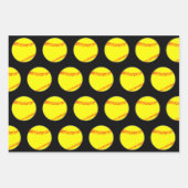 Feuille De Papier Cadeau Joueur de softball Team Party Three Matching Cadea (Devant 3)