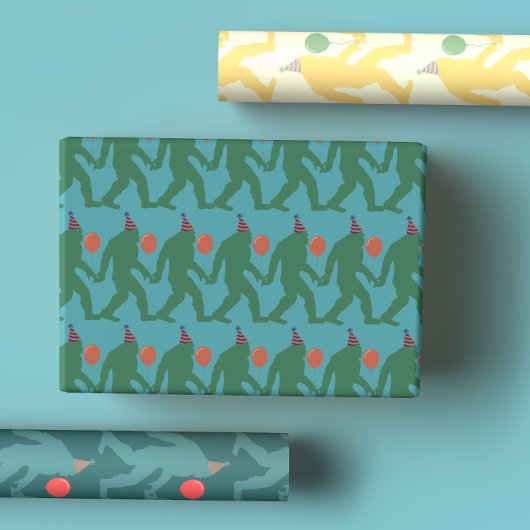 Feuille De Papier Cadeau Joueuse et unique couleur vive Anniversaire Bigfoo