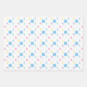 Feuille De Papier Cadeau Joueuses de softball étoiles (Devant 2)
