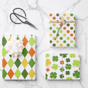 Feuille De Papier Cadeau Jour de la Saint Patrick Colorful Cadeau Enveloppe