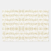 Feuille De Papier Cadeau Jour de Noël Elégant Bleu Or (Devant 3)