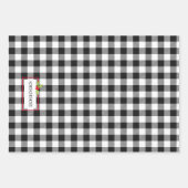 Feuille De Papier Cadeau Jour de Noël Pressé Noir Blanc Rouge Vert (Devant)