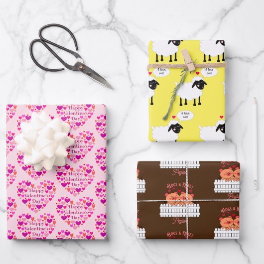 Feuille De Papier Cadeau Jour des Valentines (Recto)