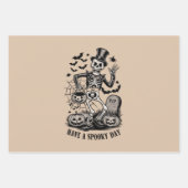 Feuille De Papier Cadeau Jour éffrayant Halloween Witch Squelette (Devant)