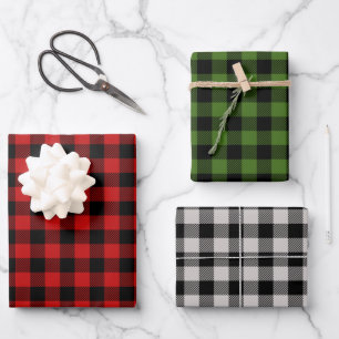 Feuille De Papier Cadeau Jour férié de Noël de Buffalo Plaid Motif
