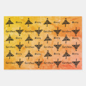 Feuille De Papier Cadeau Jour férié Motif Orange Noir (Devant)