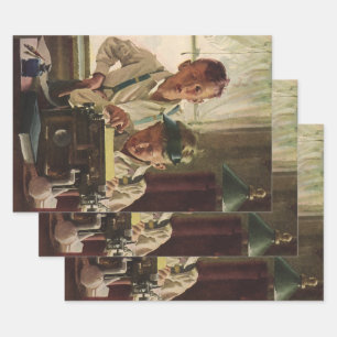 Feuille De Papier Cadeau Journalistes de journaux anciens, machine à écrire