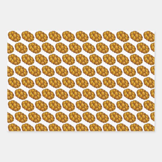 Feuille De Papier Cadeau Jours fériés Hanoukka Latke Challah Sufganiyah (Devant 3)