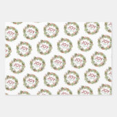 Feuille De Papier Cadeau Joy - Christmas Wreath Nom de famille (Devant 2)