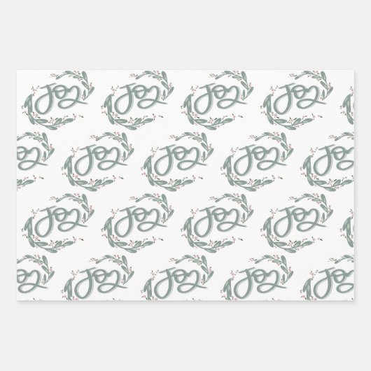Feuille De Papier Cadeau Joy Holiday Paper (Devant)