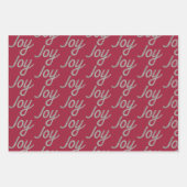 Feuille De Papier Cadeau Joy Xmas Tree Houndstooth Blanc Bourgogne Vert (Devant 2)
