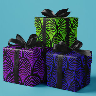 Feuille De Papier Cadeau Joyaux tons Art Déco Arches Motif
