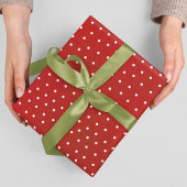 Feuille De Papier Cadeau Joyeuse calligraphie de Noël Rouge et blanc