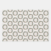 Feuille De Papier Cadeau Joyeuse couronne verte de Noël moderne (Devant 2)