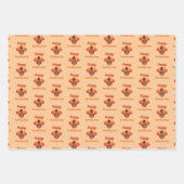 Feuille De Papier Cadeau Joyeuse fête de la dinde (Devant 3)