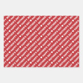 Feuille De Papier Cadeau Joyeuse fête des mères rouge foncé et blanc (Devant)