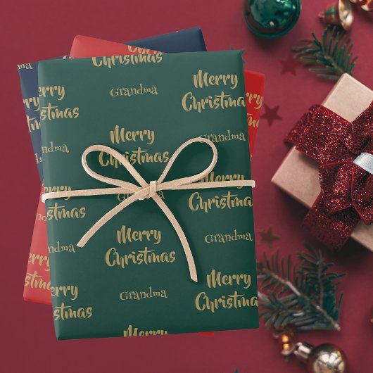 Feuille De Papier Cadeau Joyeuse grand-mère de Noël | Joyeuses fêtes