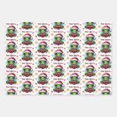 Feuille De Papier Cadeau Joyeuse grenouille de Noël (Devant)