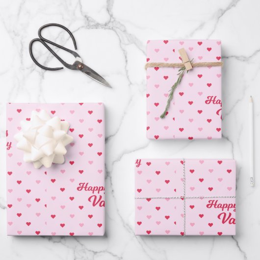 Feuille De Papier Cadeau Joyeuse Saint-Valentin (Recto)