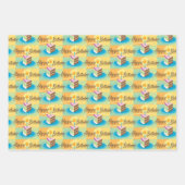 Feuille De Papier Cadeau Joyeuse tranche D'Anniversaire De Gâteau Au Chocol (Devant)