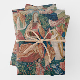 Feuille De Papier Cadeau Joyeuse vie dans Paradise Garden Tapisserie médiév