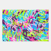 Feuille De Papier Cadeau Joyeuses couleurs Moderne Abstrait (Devant 3)