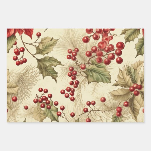 Feuille De Papier Cadeau Joyeuses fêtes (Devant)