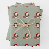 Feuille De Papier Cadeau Joyeuses fêtes! Bébé mignon singe (En situation)