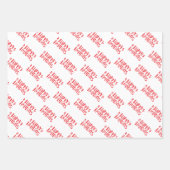 Feuille De Papier Cadeau Joyeuses fêtes - Motifs de Noël Rouge (Devant)