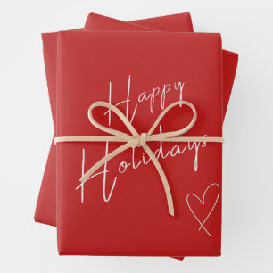 Feuille De Papier Cadeau Joyeuses fêtes Noël Rouge