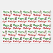 Feuille De Papier Cadeau Joyeuses fêtes Teddy Bear script de Noël (Devant 3)