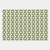 Feuille De Papier Cadeau Joyeuses Typographie Wreath Red Green (Devant 2)