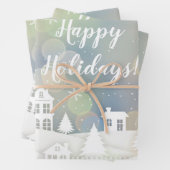 Feuille De Papier Cadeau Joyeuses vacances hiver Wonderland (En situation)