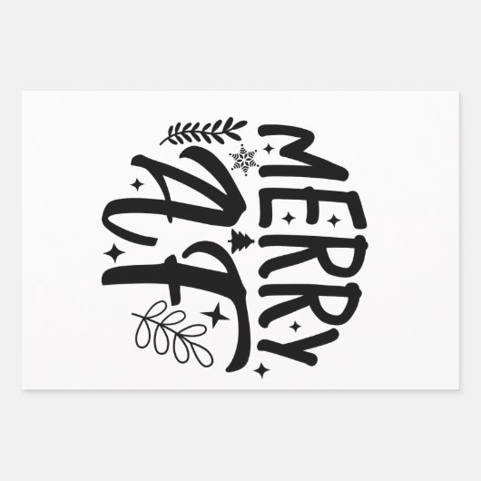 Feuille De Papier Cadeau Joyeux Af Funny Noël Flocon de neige Noël Noël (Devant)