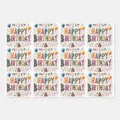 Feuille De Papier Cadeau Joyeux Anniversaire (Devant)