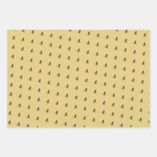 Feuille De Papier Cadeau Joyeux Anniversaire Bumble Bees Set de 3 (Devant 2)